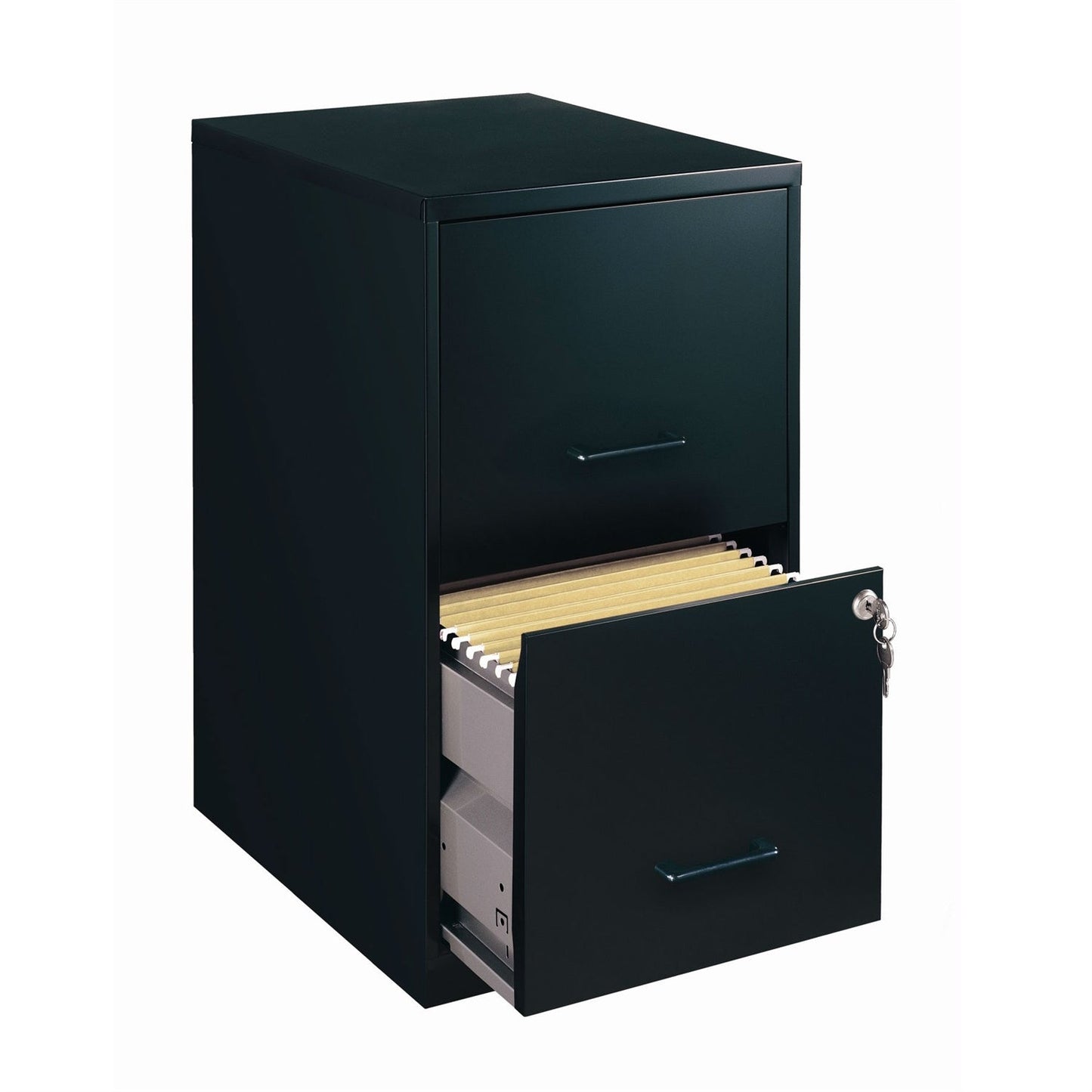 Archivador vertical de 2 cajones de metal negro - Hecho en EE. UU.