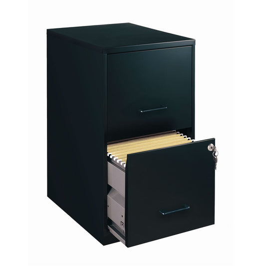 Archivador vertical de 2 cajones de metal negro - Hecho en EE. UU.