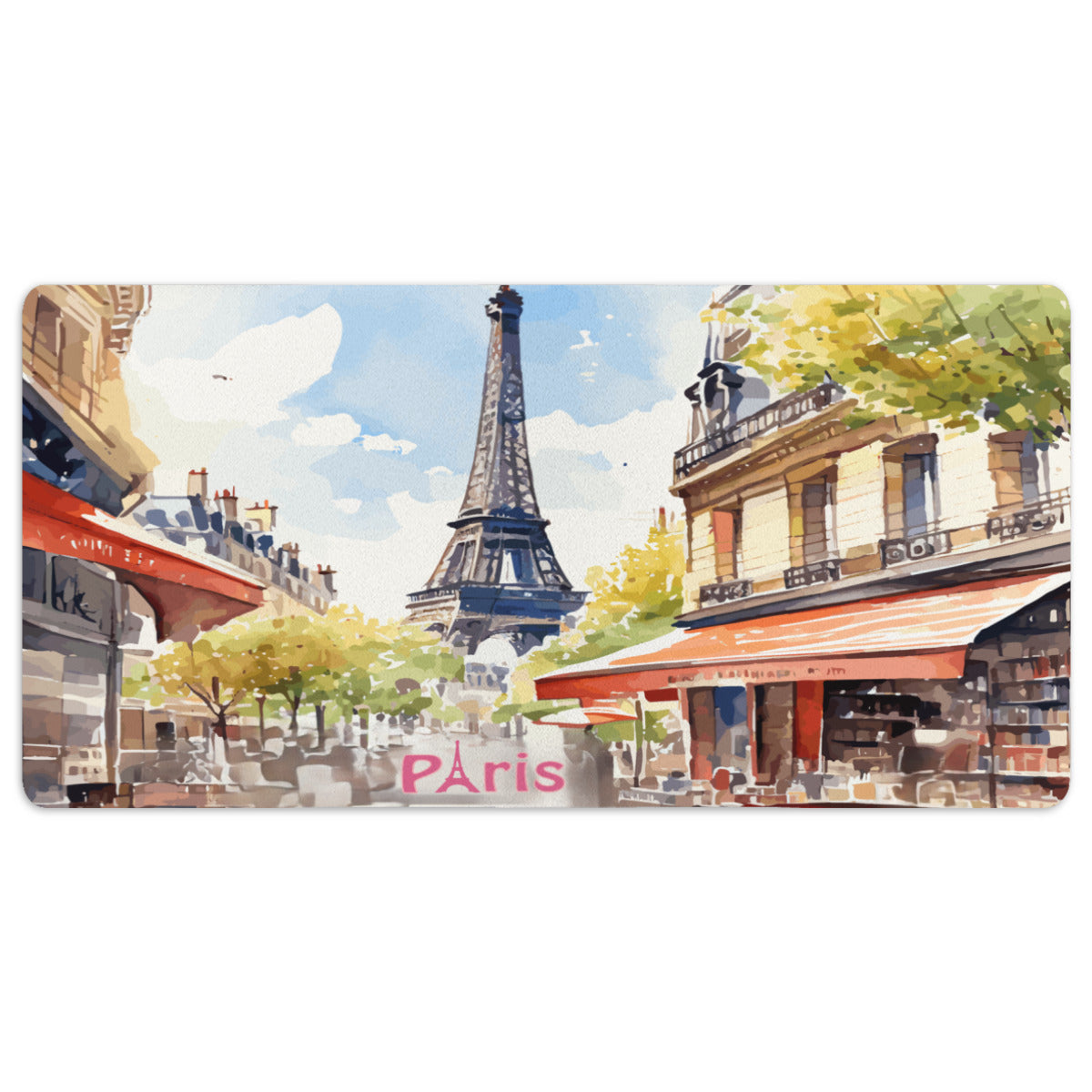 Paris France Street Scene 40" x 20" Mousepad Desk Mat