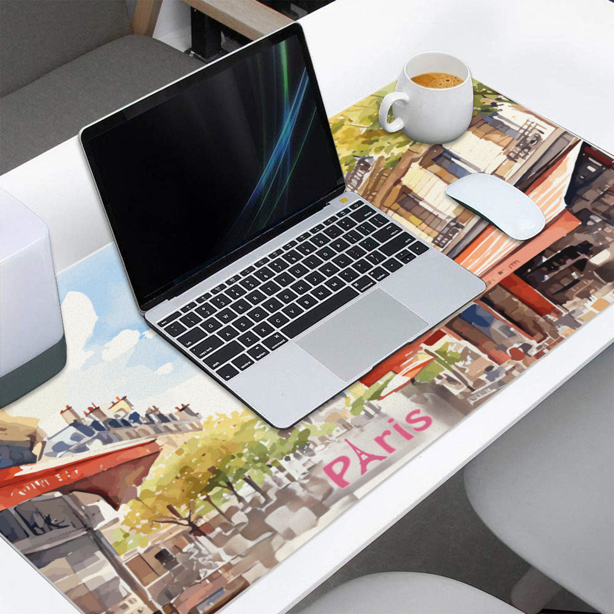 Paris France Street Scene 40" x 20" Mousepad Desk Mat