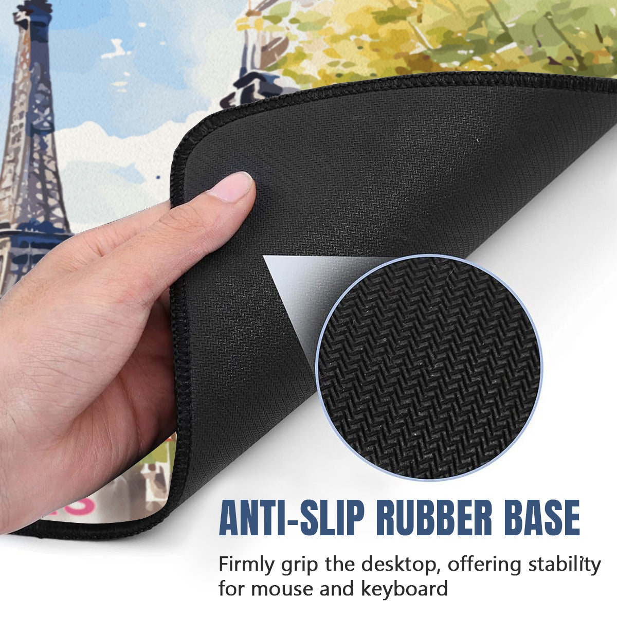 Paris France Street Scene 40" x 20" Mousepad Desk Mat