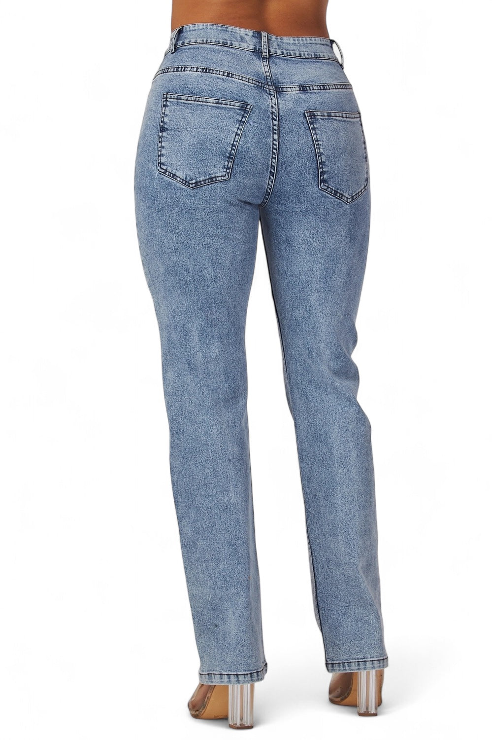 Pantalones vaqueros de mezclilla Emmiebree con parches de letras