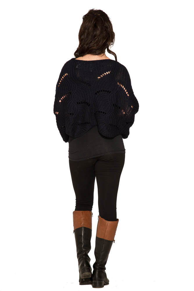 C6249 Suéter tipo Poncho de Punto Cordelia