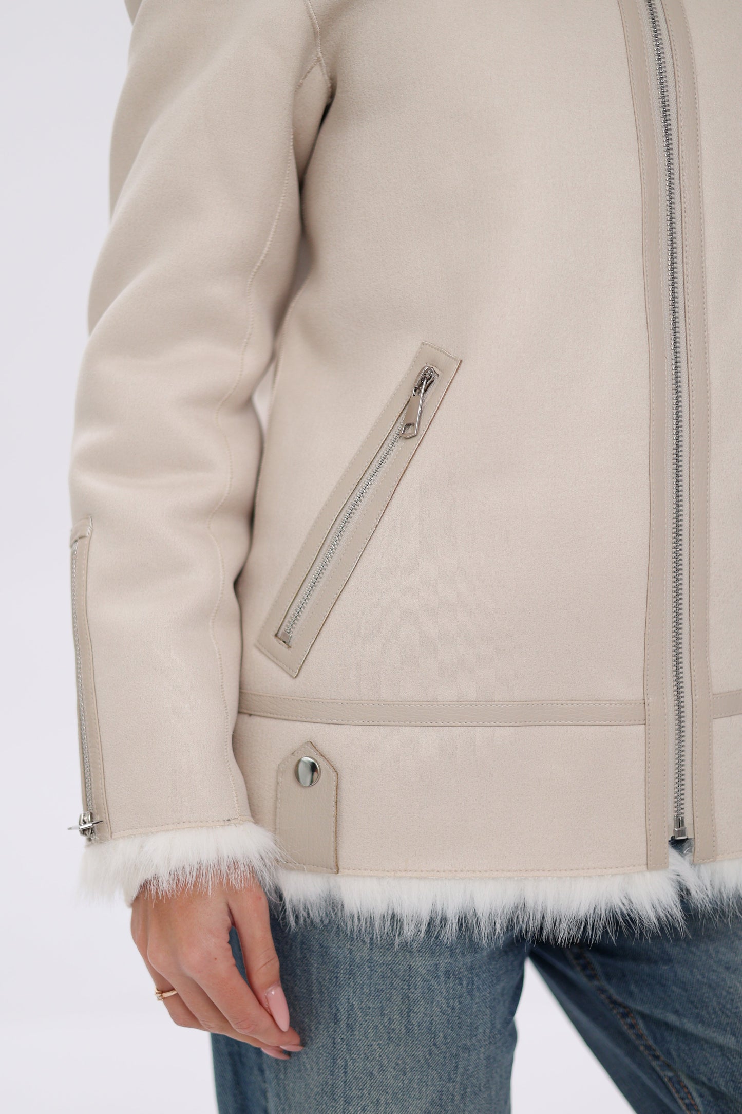 ⇆ Chaqueta Reversible con Capucha de Mezcla de Lana