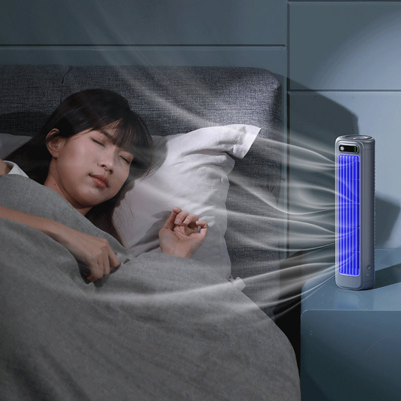 Wall-mounted AC fan: quiet, rechargeable, portable, cooling. For home, kitchen, bathroom – no drilling.