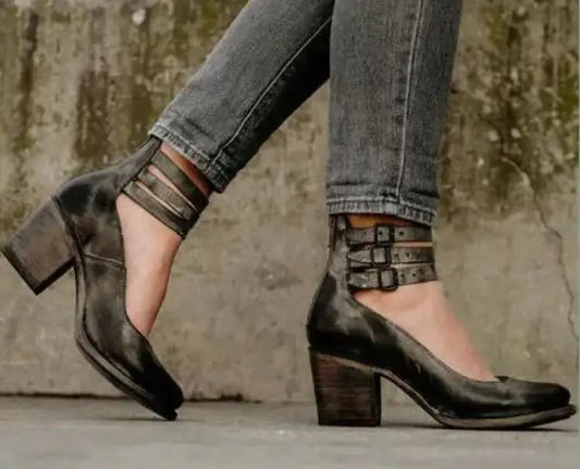 Sandalias con Punta y Hebilla para Mujer