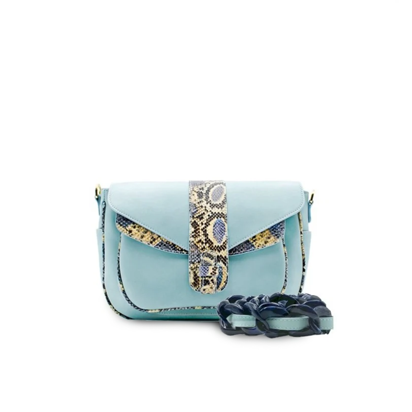 Kara en cuero azul