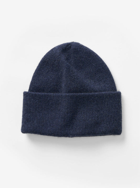 Gorro con puños de cachemira - Azul carbón