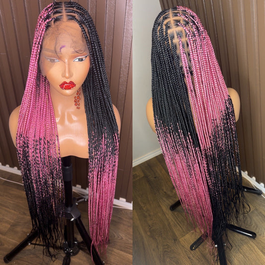Trenzas cruzadas rosa oscuro