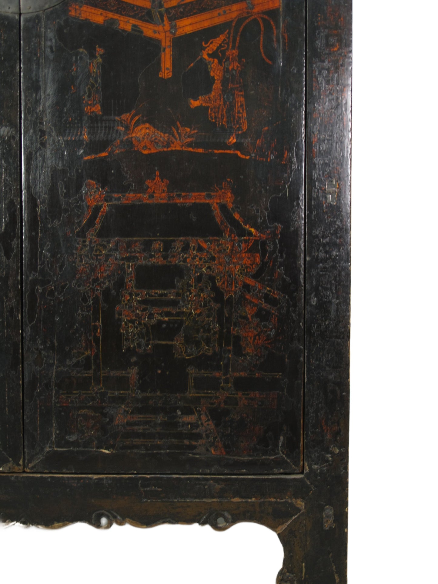 Mueble aparador chino antiguo negro de 213 cm de altura