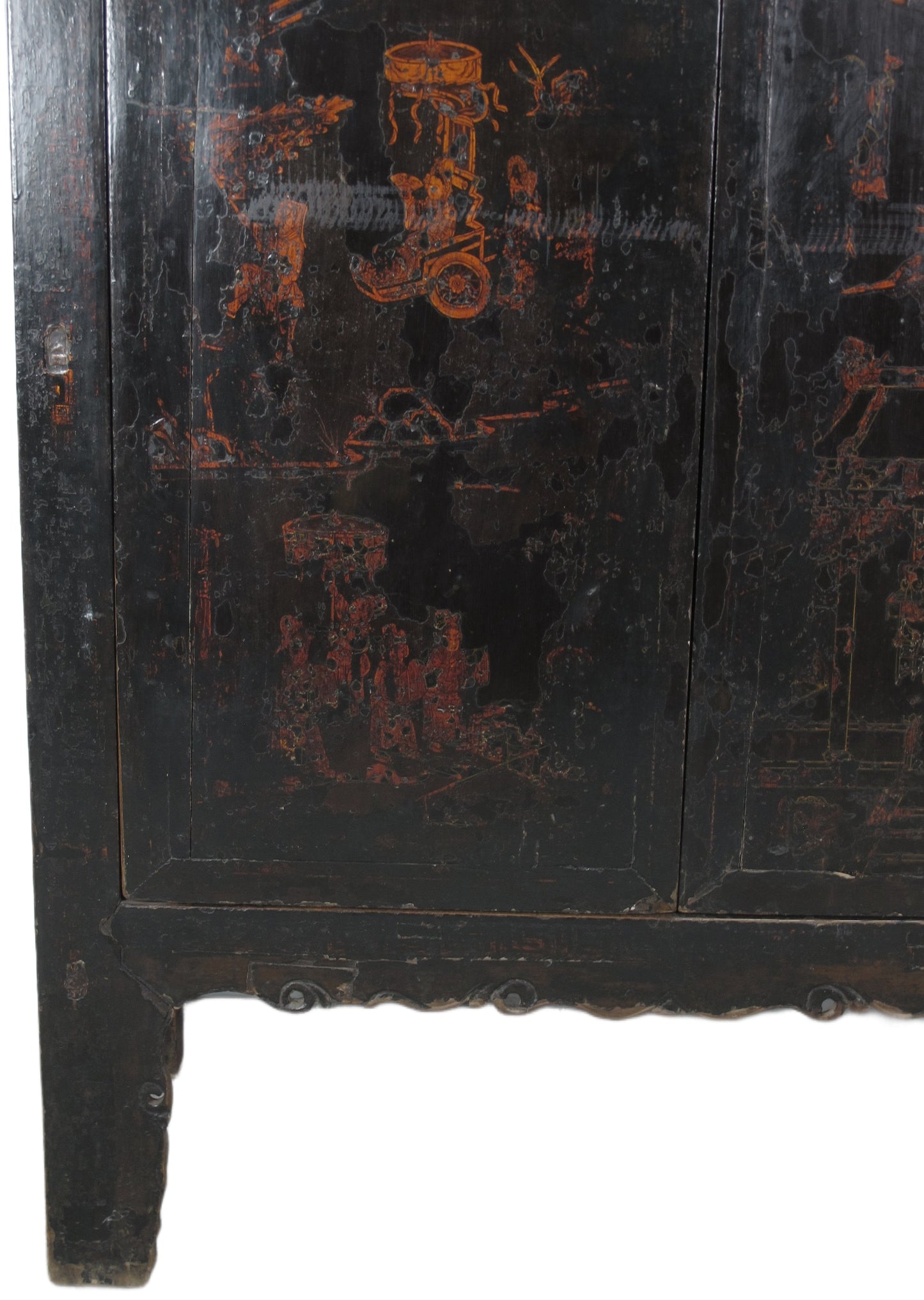 Mueble aparador chino antiguo negro de 213 cm de altura