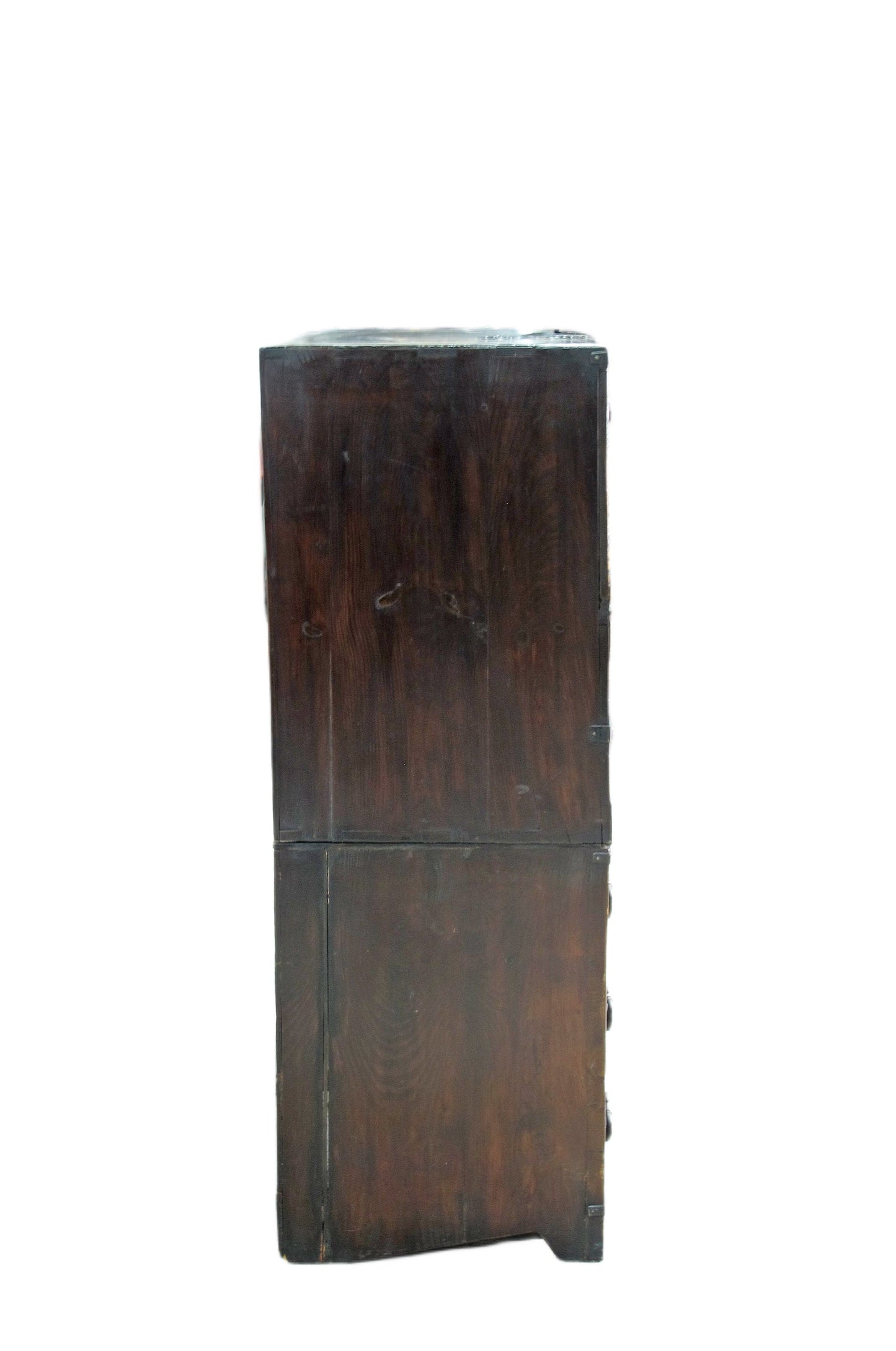 Cofre Armario Coreano Antiguo Marrón Oscuro de Dos Piezas