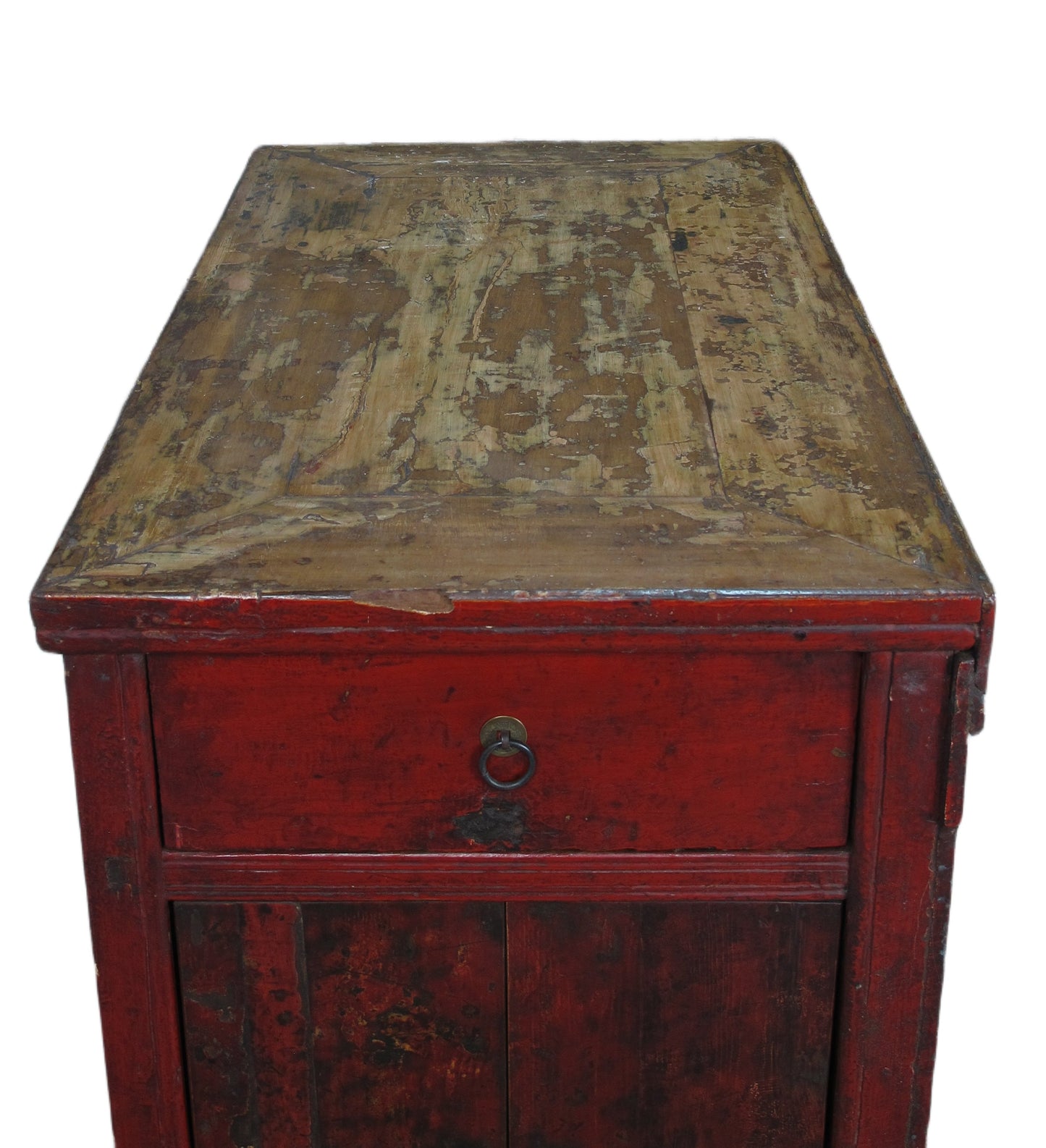 Hand Painted Circle of Mystic Bird Antique Gansu Tibetan Cabinet 2