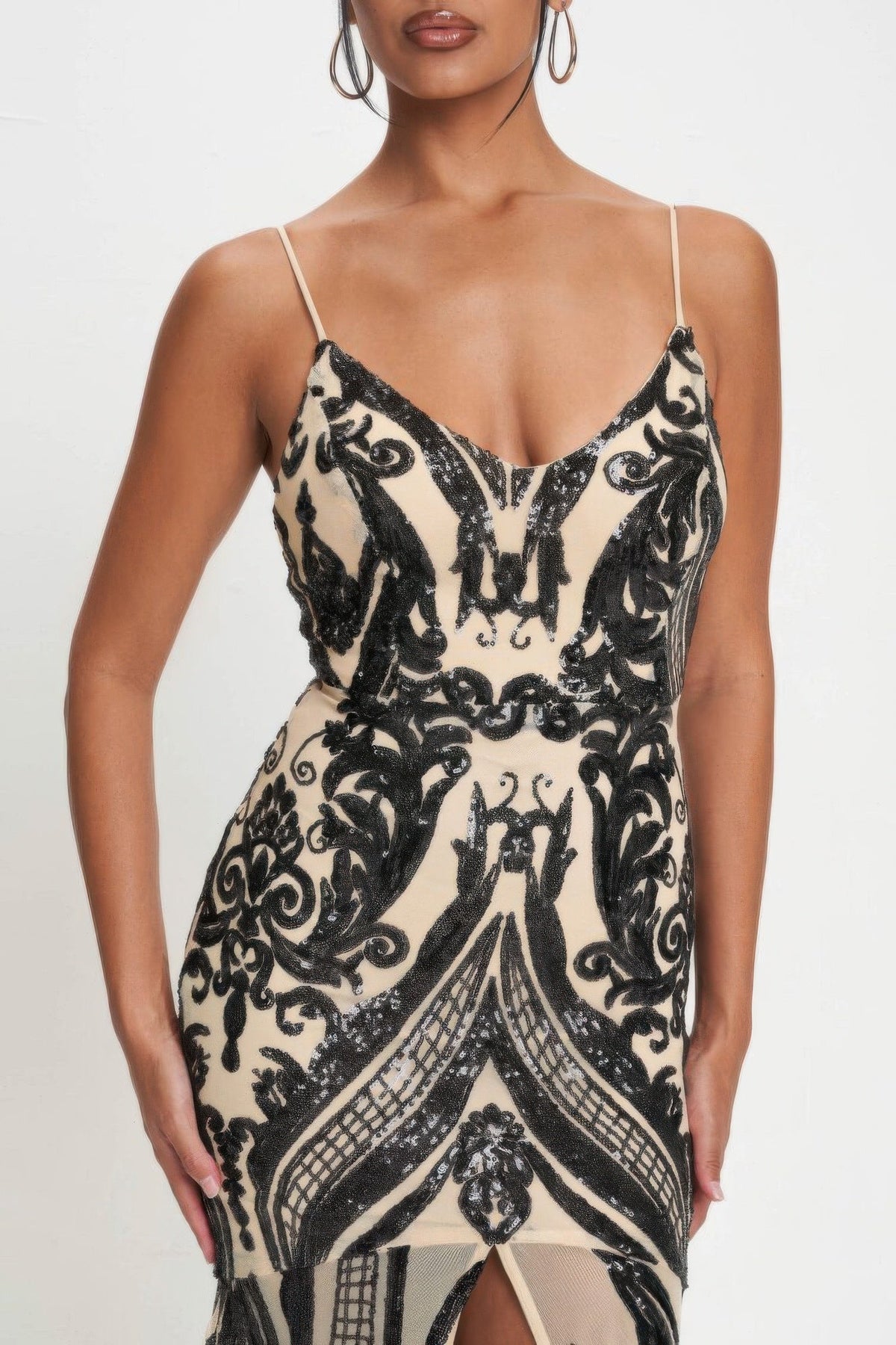 Art Deco Sequins Maxi Dress