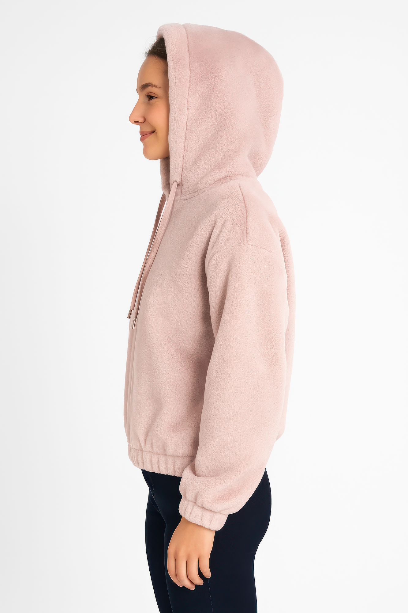 Plush Zip-Up Hooded Jacket See size chart under “more details”