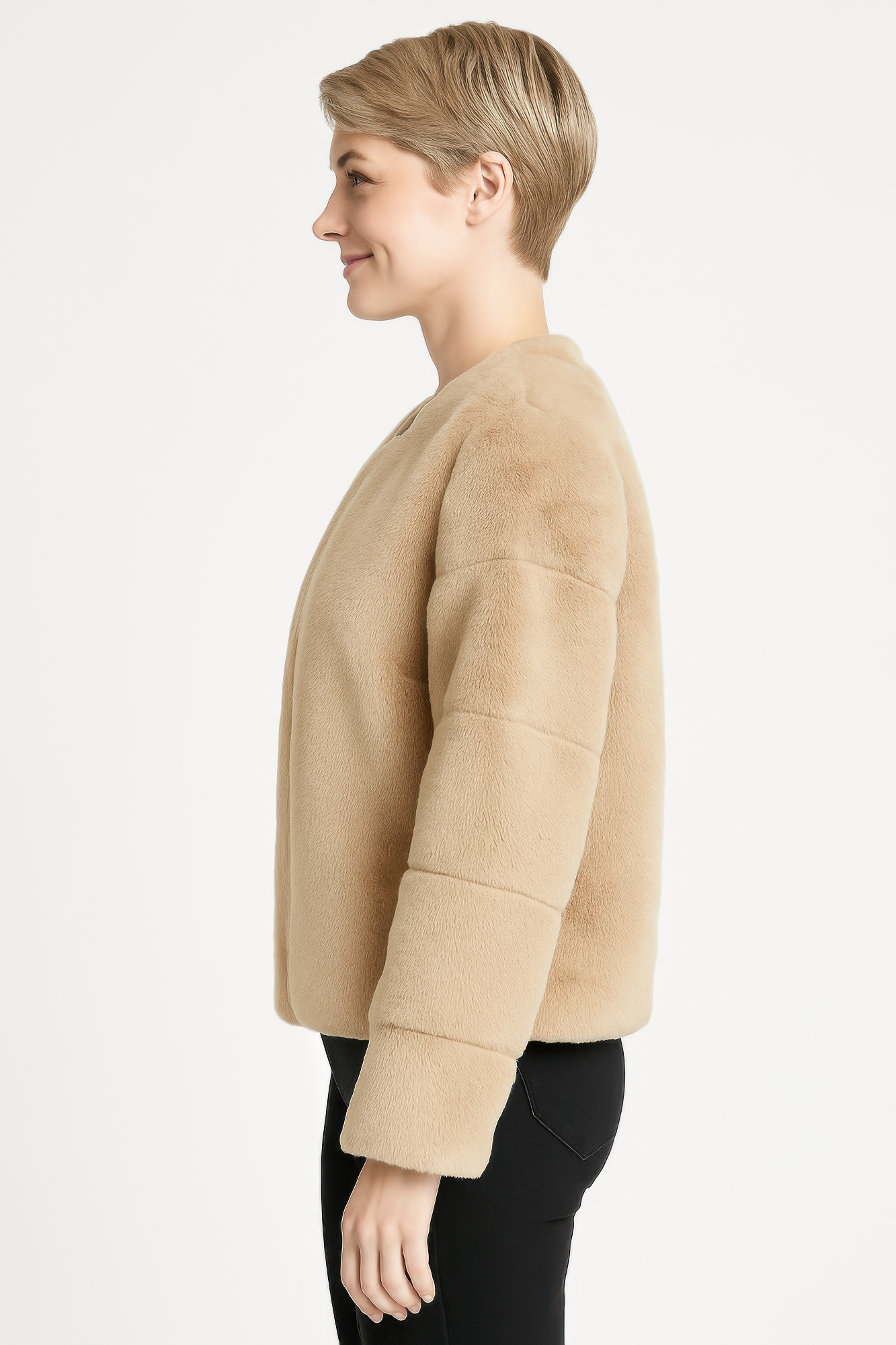 Faux Fur Trim Cape See size chart under “more details”