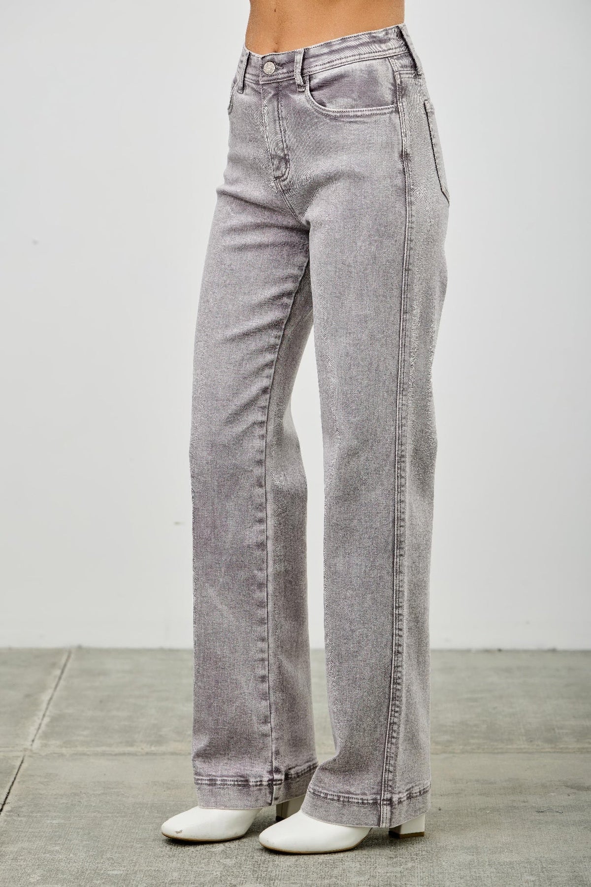 High Rise Slim Wide Straight