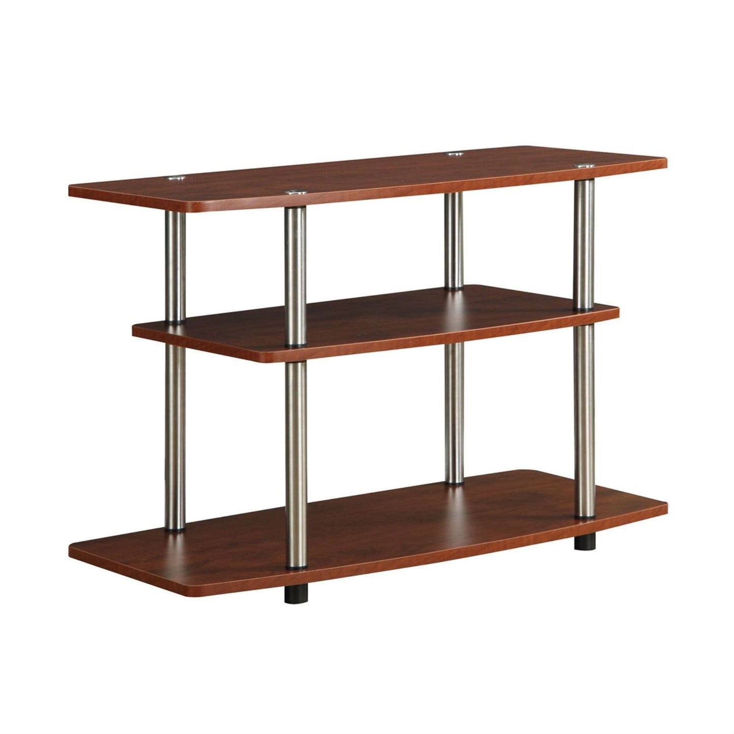 Mueble para TV moderno de madera y metal con acabado en marrón cereza