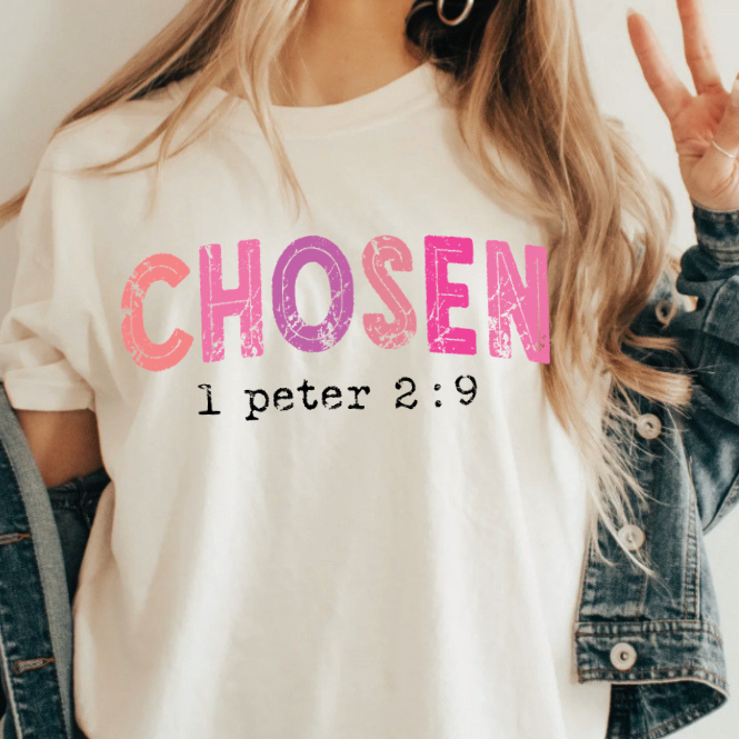 Chosen 1 peter 2:9 | 100% Cotton Tshirt | Teacher Shirt | Stylish Trendy Apparel nn