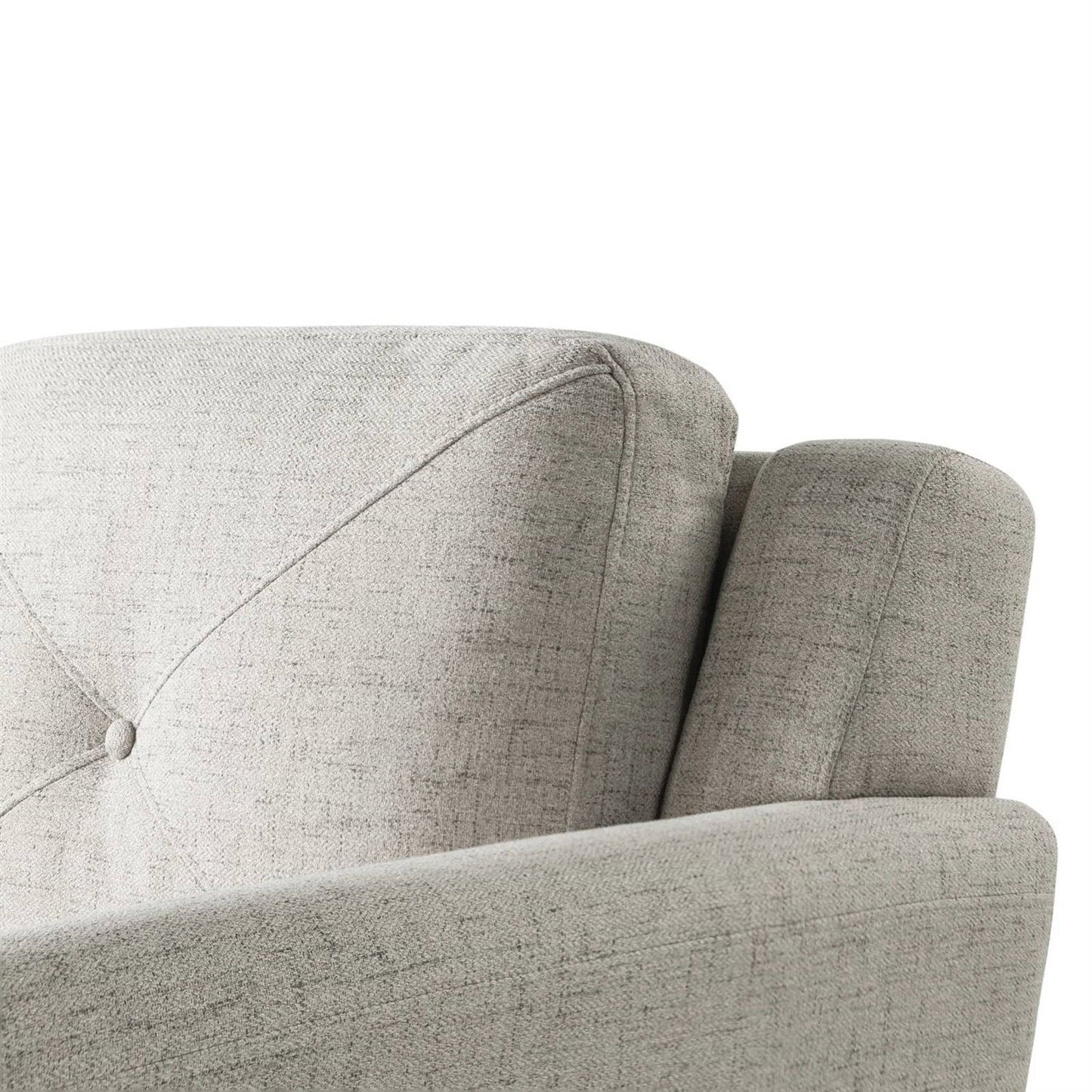Sillón Tapizado en Microfibra Color Crema con Respaldo Acolchado con Botones