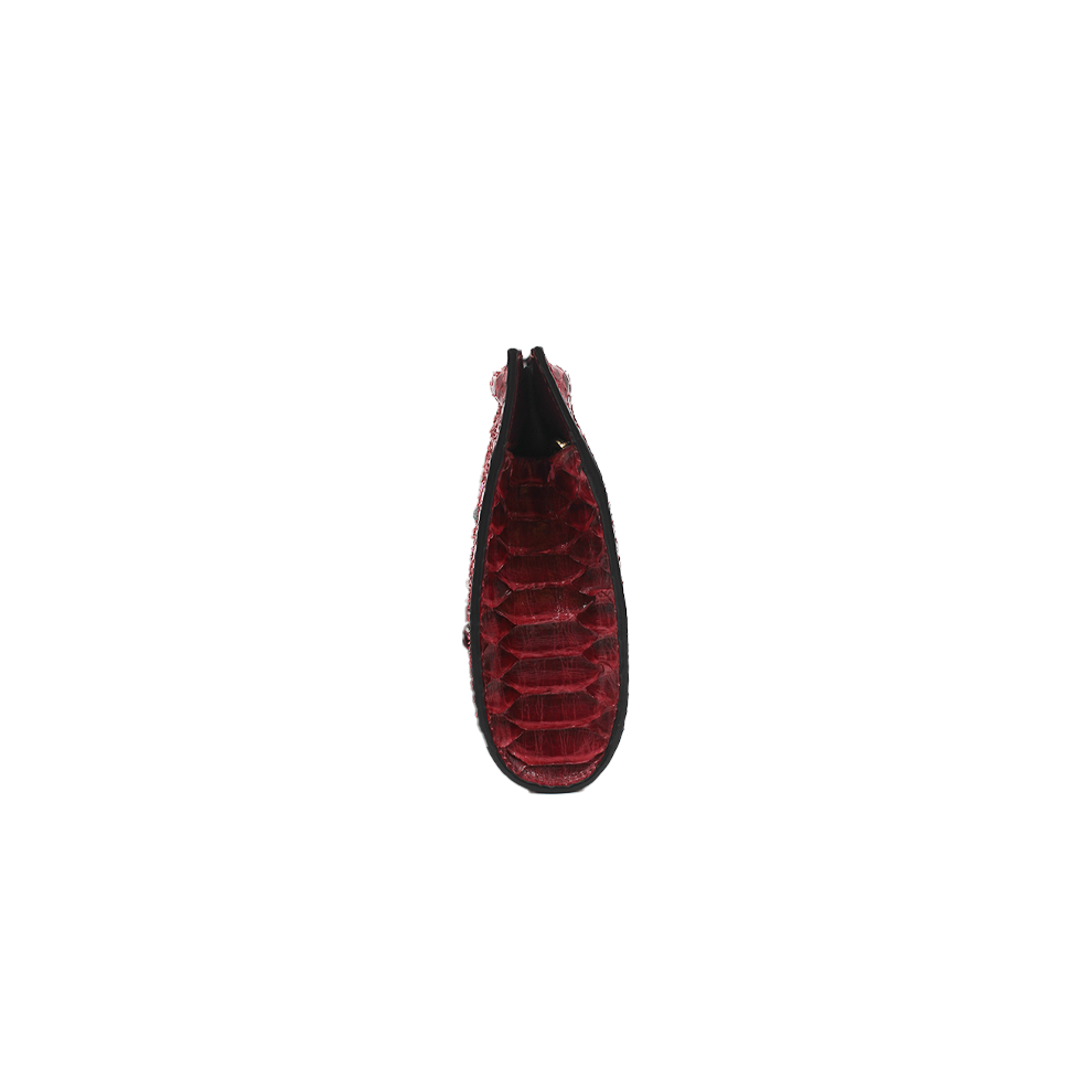 Bolso de mano Ivy de serpiente de agua color vino con cristales