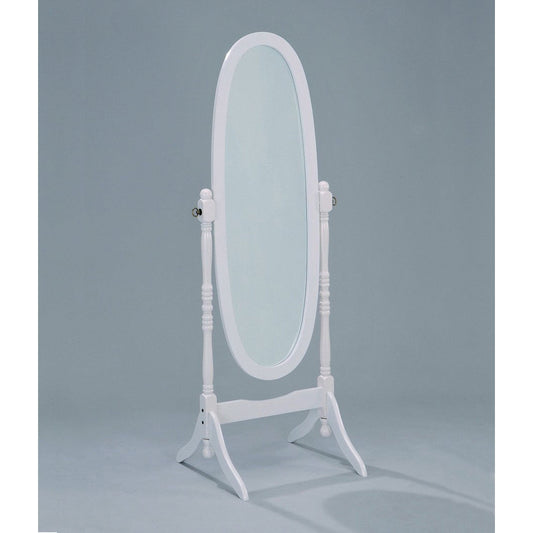 Espejo de pie Oval Cheval con acabado blanco