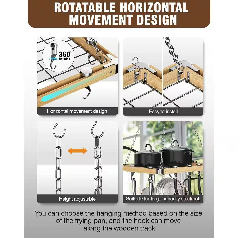Rejilla rectangular de metal de 23.5 pulgadas para cocina, montada en el techo