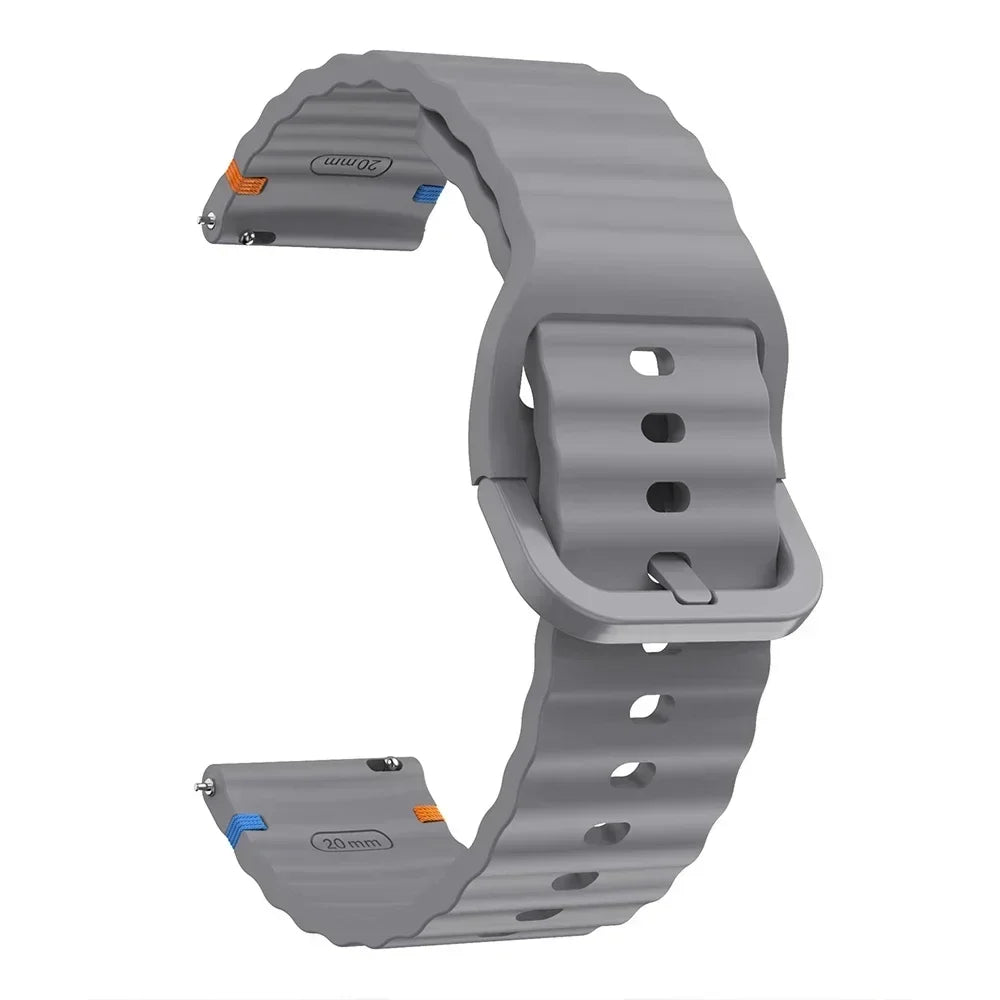 COROS PACE & APEX Wave-Ribbed Silicone Band, Matching Buckle