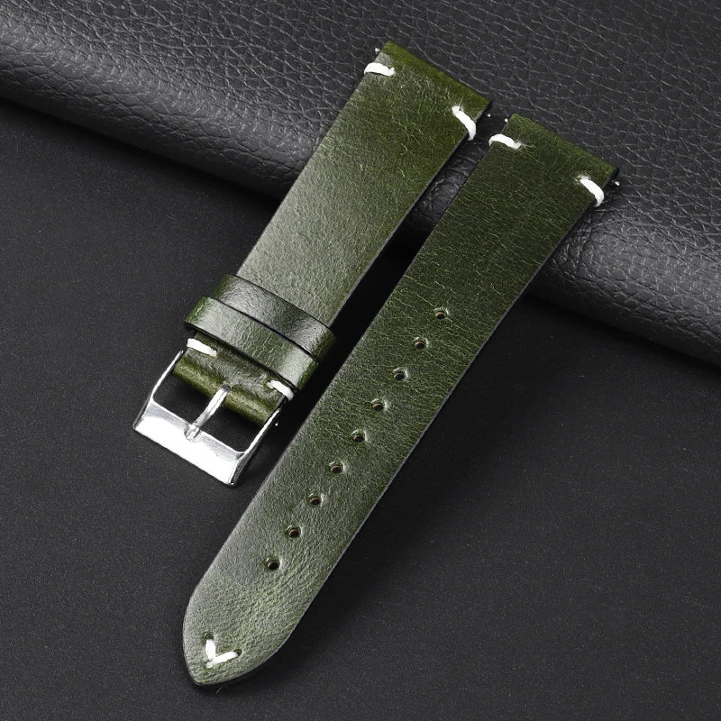 COROS PACE & APEX Oil-Waxed Leather Band with Accent Stitching