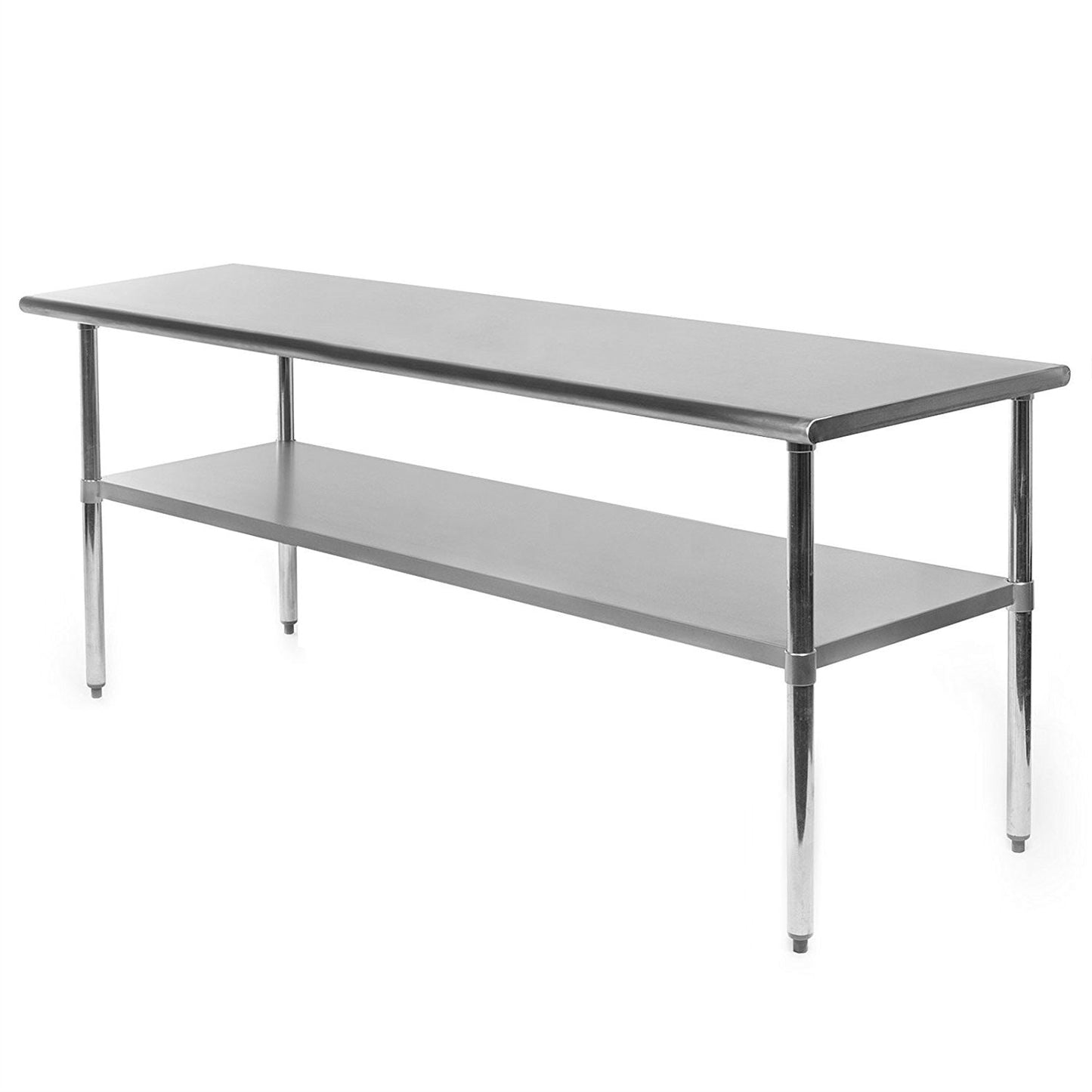 Mesa de preparación de trabajo de cocina y restaurante de acero inoxidable de alta resistencia de 72 x 24 pulgadas