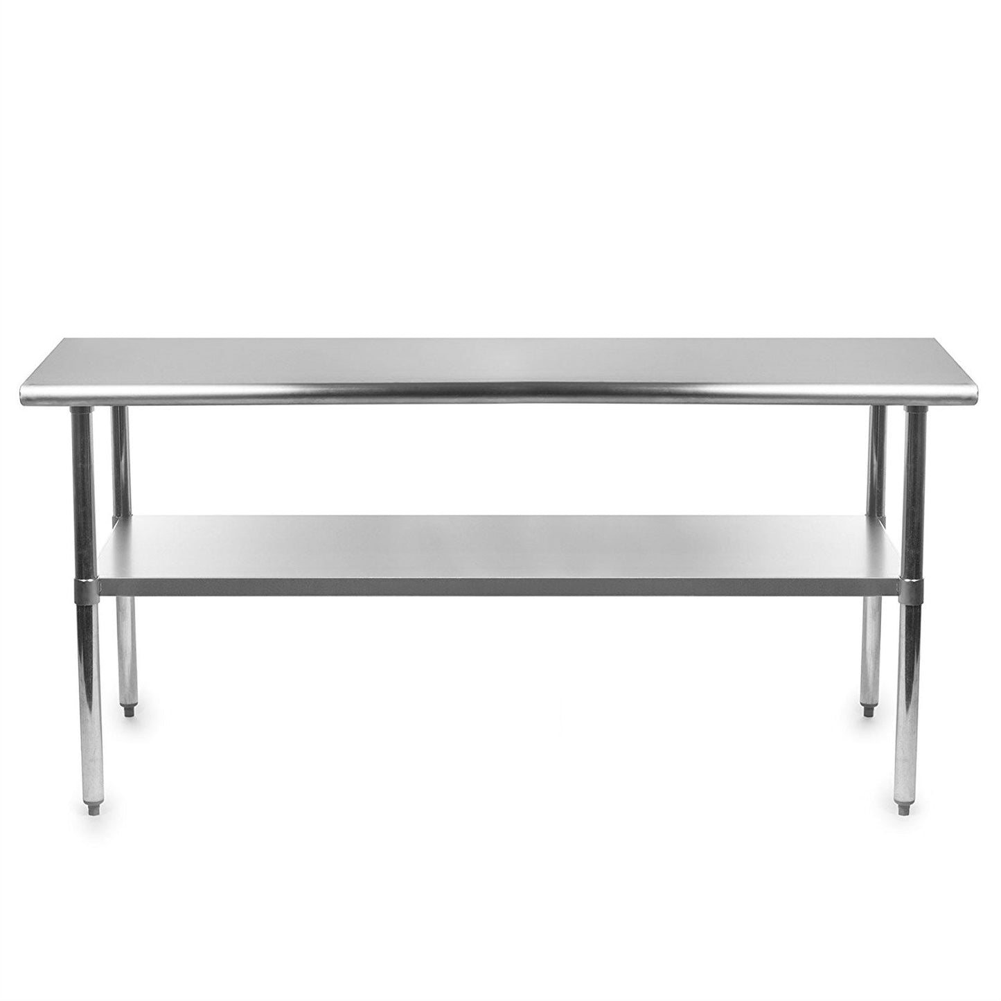 Mesa de preparación de trabajo de cocina y restaurante de acero inoxidable de alta resistencia de 72 x 24 pulgadas