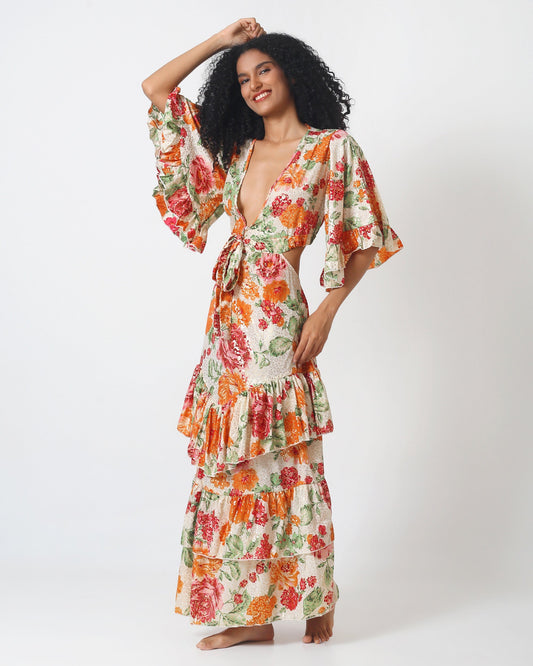 Vestido tipo capa