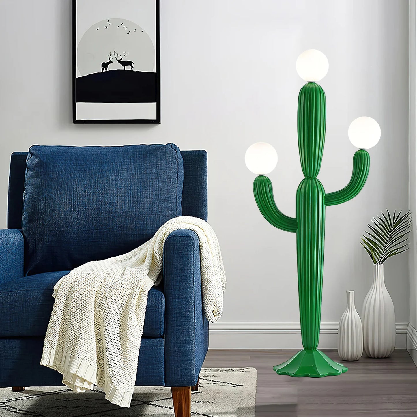Lámpara de pie de cristal Cactus