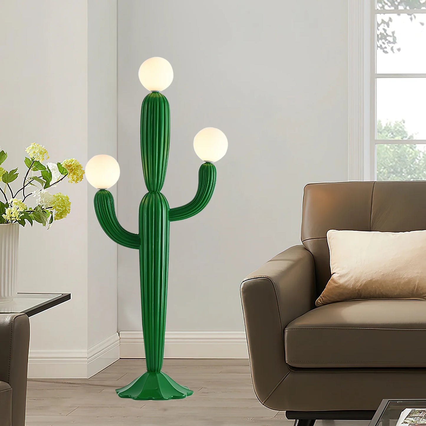 Lámpara de pie de cristal Cactus