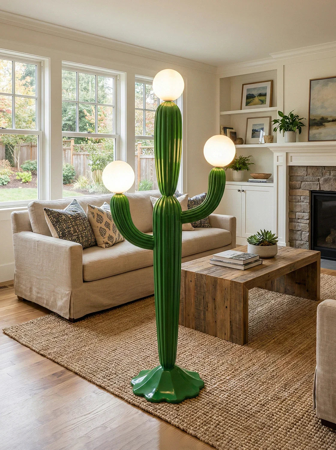 Lámpara de pie de cristal Cactus