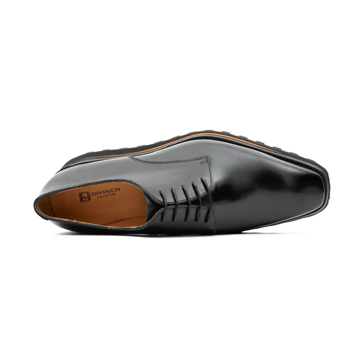 Black Plain-Toe Cow Leather Derby Shoes