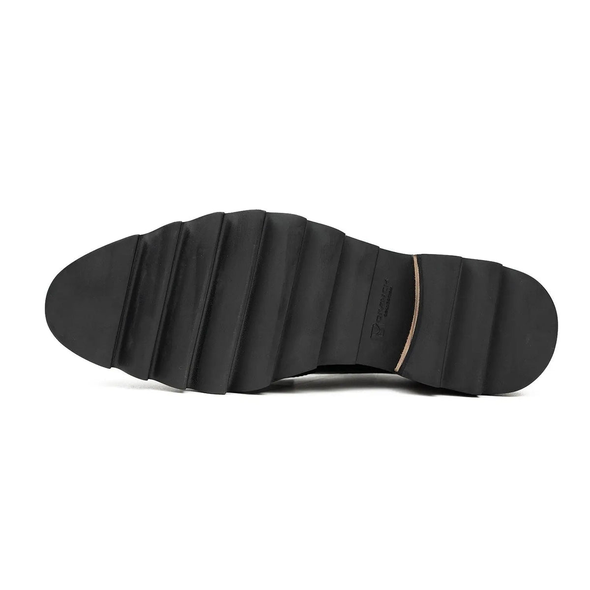 Black Wingtip Cow Leather Derby Shoes