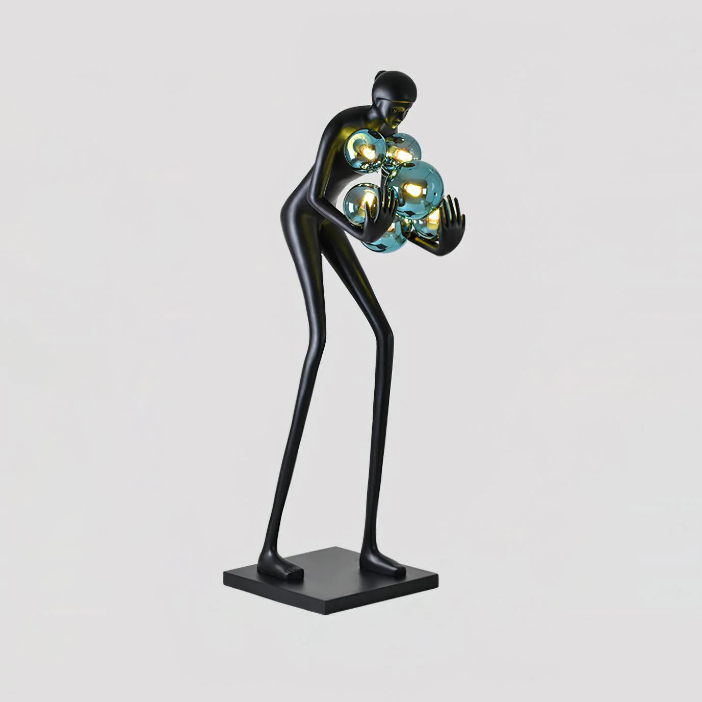 Lámpara de pie decorativa con estatua Calíope