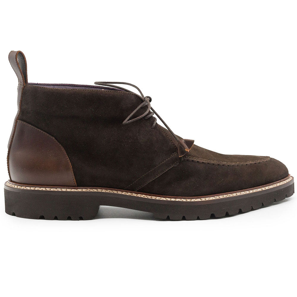 46-605-NIC CAMPO HIGH Botín chukka de piel de cabra italiana agamuzada, Nicotine