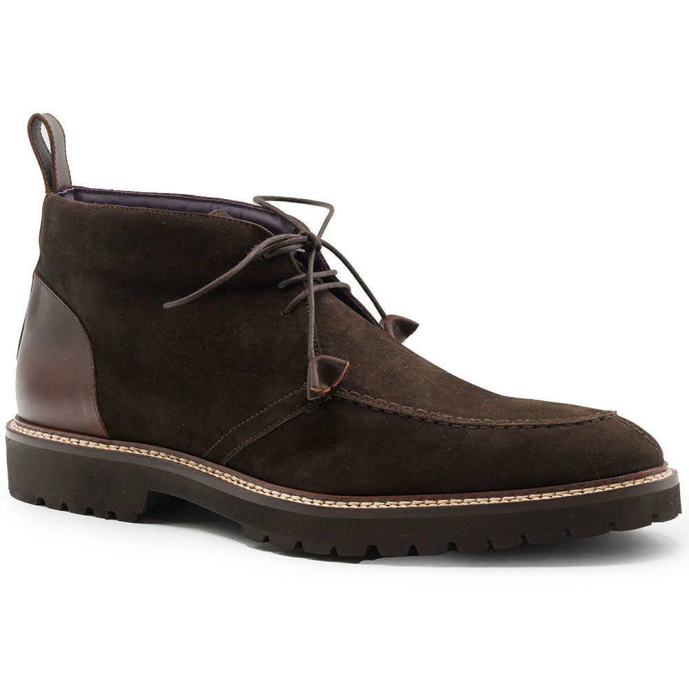 46-605-NIC CAMPO HIGH Botín chukka de piel de cabra italiana agamuzada, Nicotine