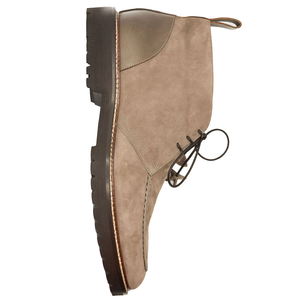 46-605-TPE Bota Chukka de Piel de Cabra Ante Italiana CAMPO HIGH, Topo