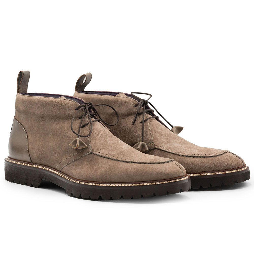 46-605-TPE Bota Chukka de Piel de Cabra Ante Italiana CAMPO HIGH, Topo