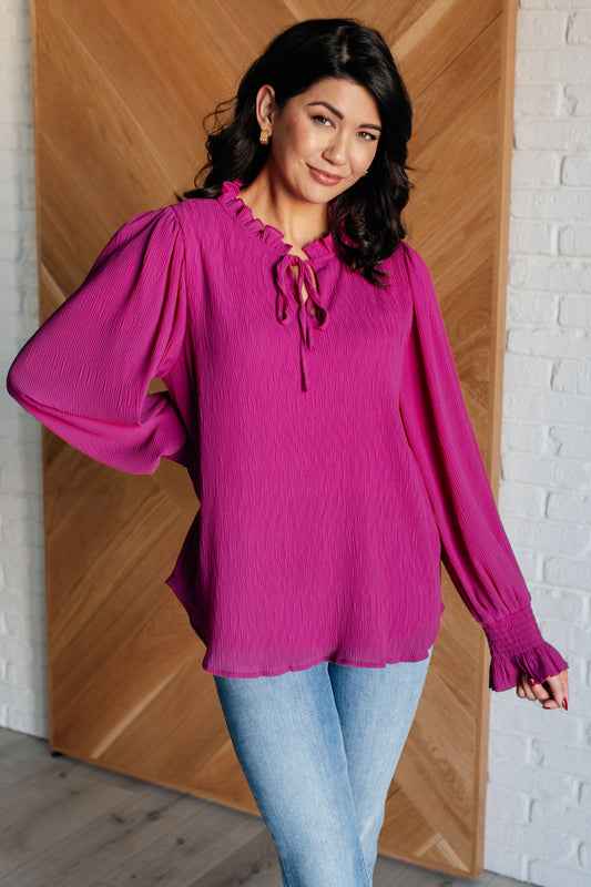 Blusa "Momento Candid" con cuello con volantes