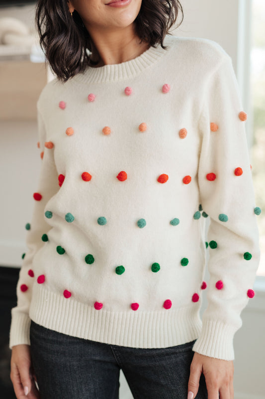 Suéter con detalle de pompones Candy Buttons