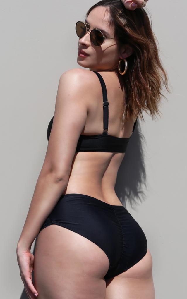 Parte inferior de bikini de doble altura Capri con lazo lateral