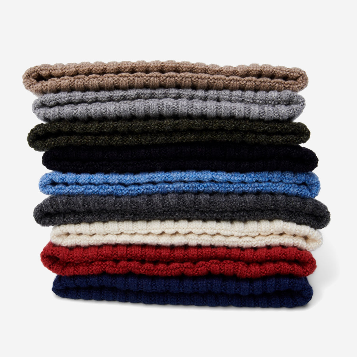 Milano (dark green) - Italian 100% cashmere ribbed beanie (unisex)