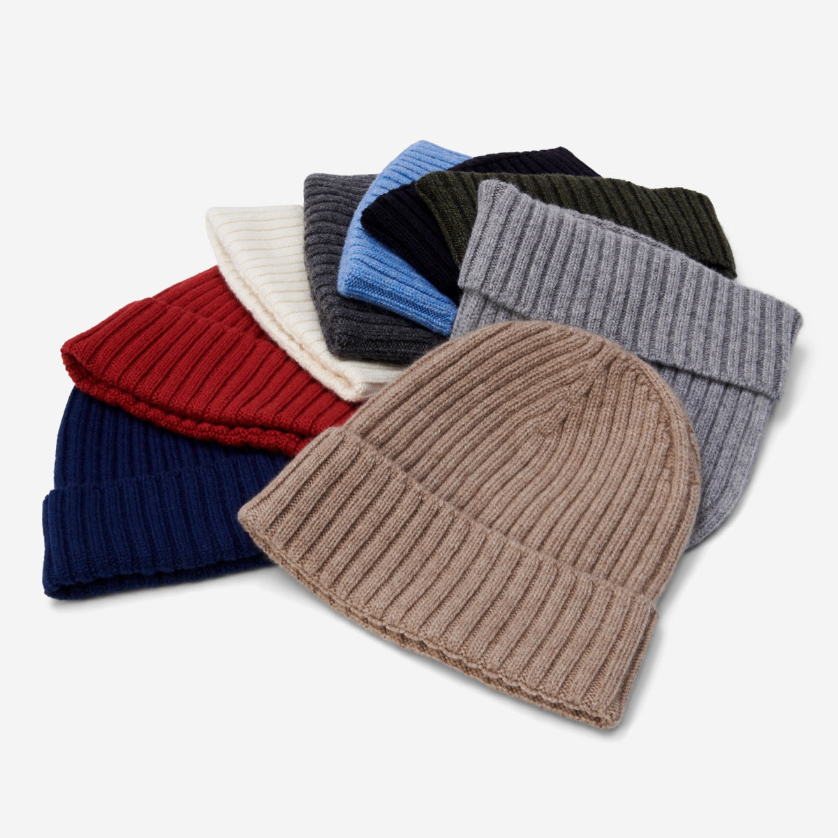 Milano (dark green) - Italian 100% cashmere ribbed beanie (unisex)