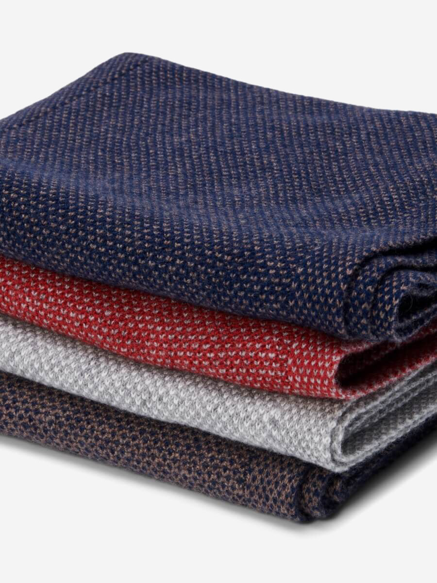 Riccardo (blue & brown) - Italian cashmere scarf with pattern