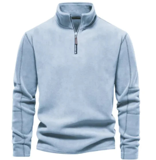 Sudadera de forro polar con cremallera y cuello alto para hombre