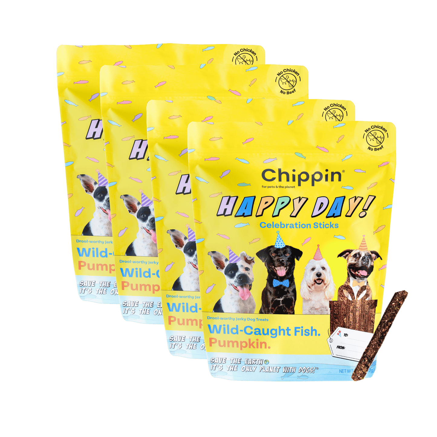 Golosinas de cumpleaños para perros, paquete de 4